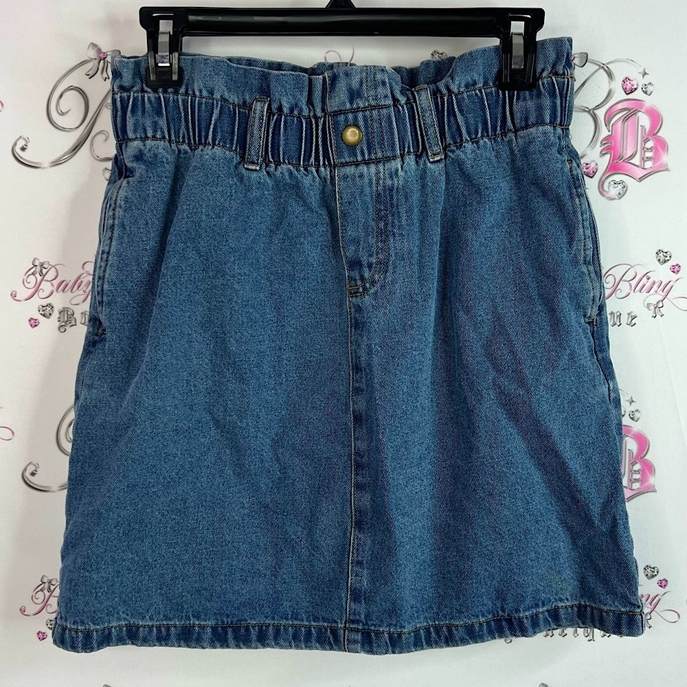 Noisy may skirt Jean pockets cowgirl Blue Denim Mini Skirt
